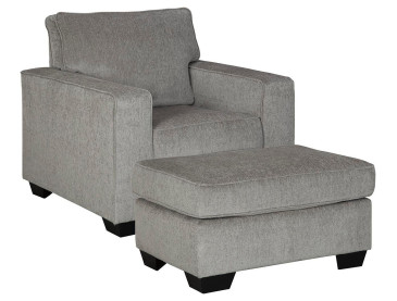 Altari Chair and Ottoman - Alloy