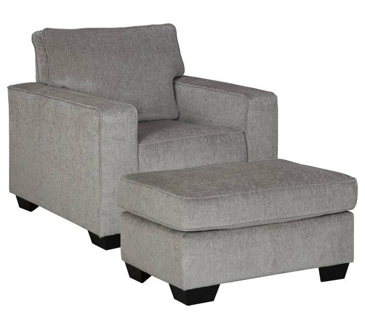 Altari Chair and Ottoman - Alloy