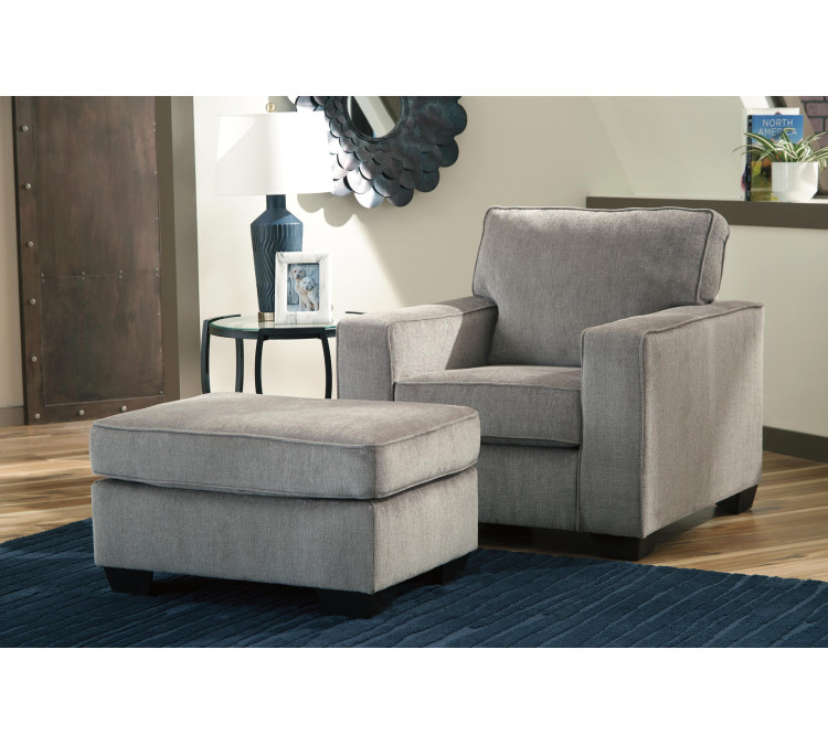 Altari Chair and Ottoman - Alloy