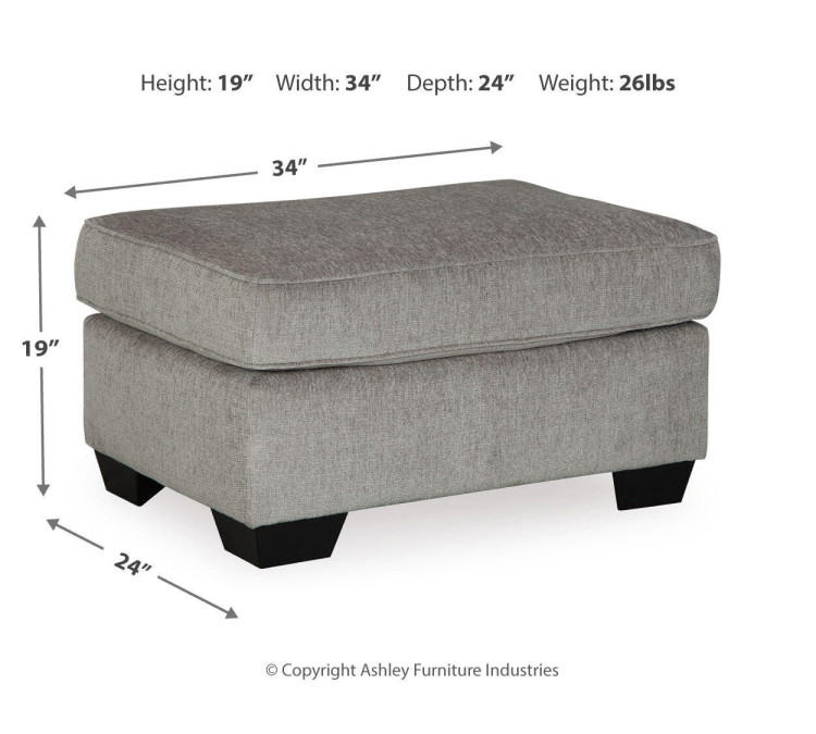 Altari Chair and Ottoman - Alloy