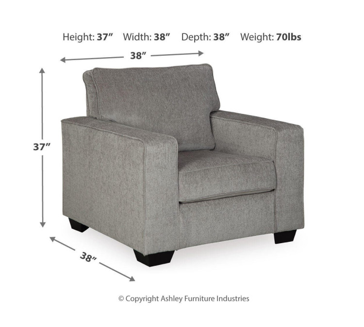 Altari Chair and Ottoman - Alloy