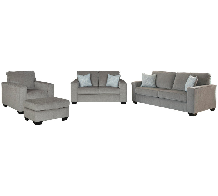 Altari Sofa, Loveseat, Chair and Ottoman - Alloy