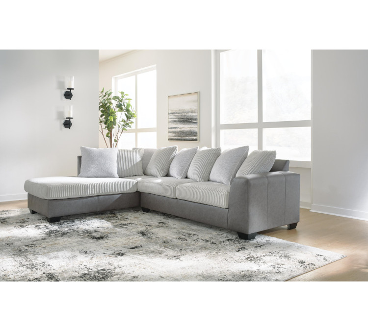 Clairette Court 2-Piece Sectional with Chaise - Alloy
