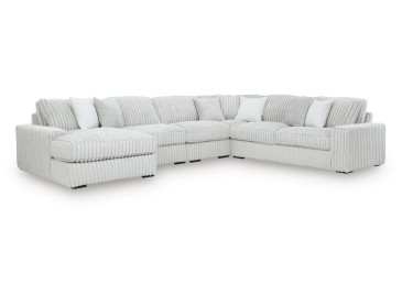 Stupendous 5-Piece Sectional with Chaise - Alloy