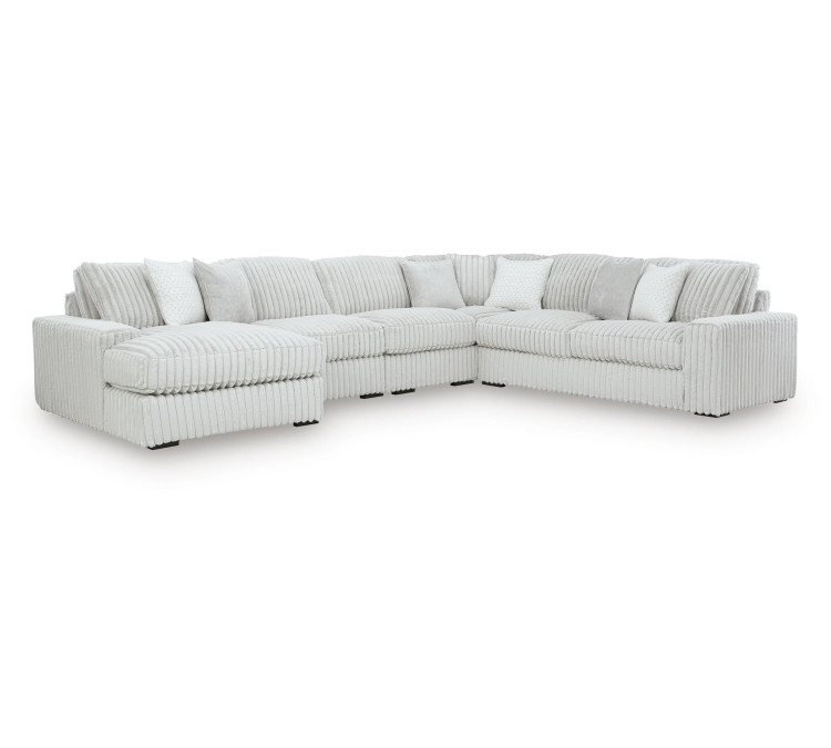 Stupendous 5-Piece Sectional with Chaise - Alloy