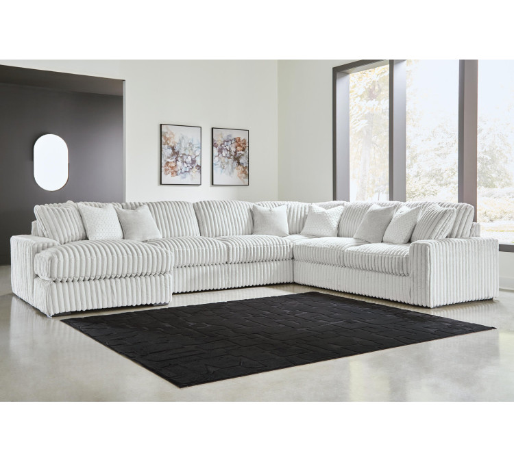 Stupendous 5-Piece Sectional with Chaise - Alloy