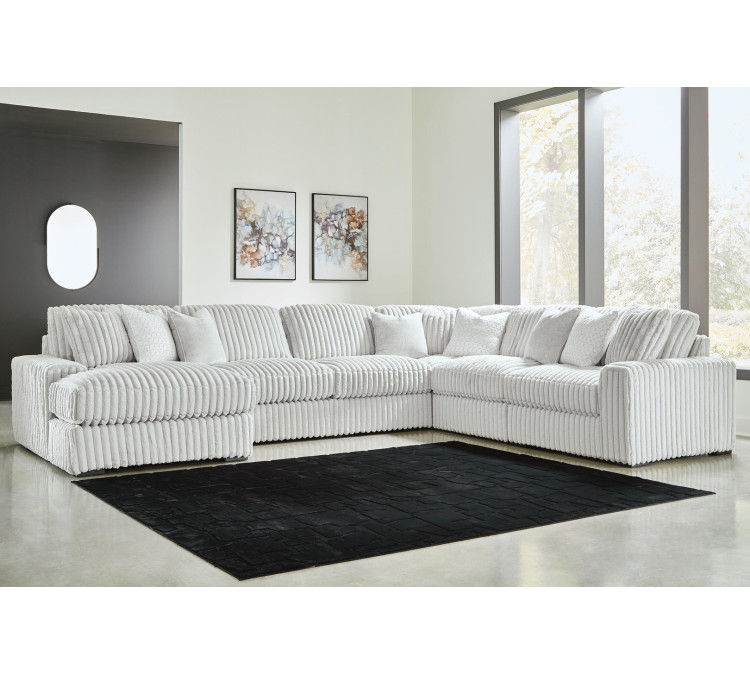 Stupendous 6-Piece Sectional with Chaise - Alloy