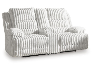 Technique Power Reclining Loveseat with Console - Alloy