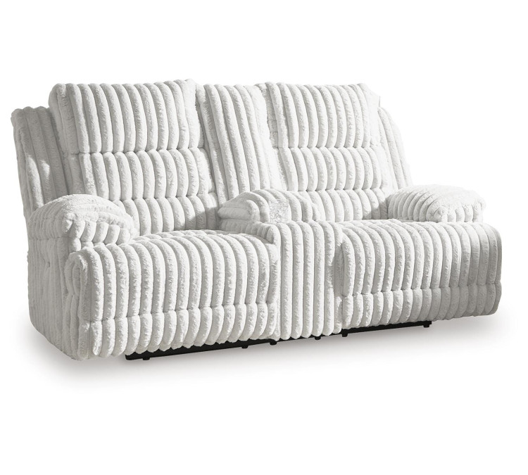 Technique Power Reclining Loveseat with Console - Alloy