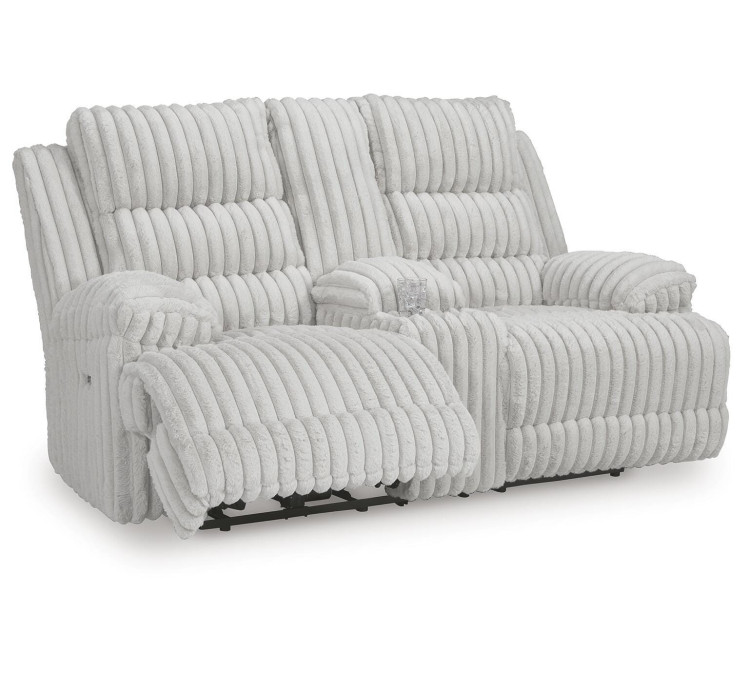 Technique Power Reclining Loveseat with Console - Alloy