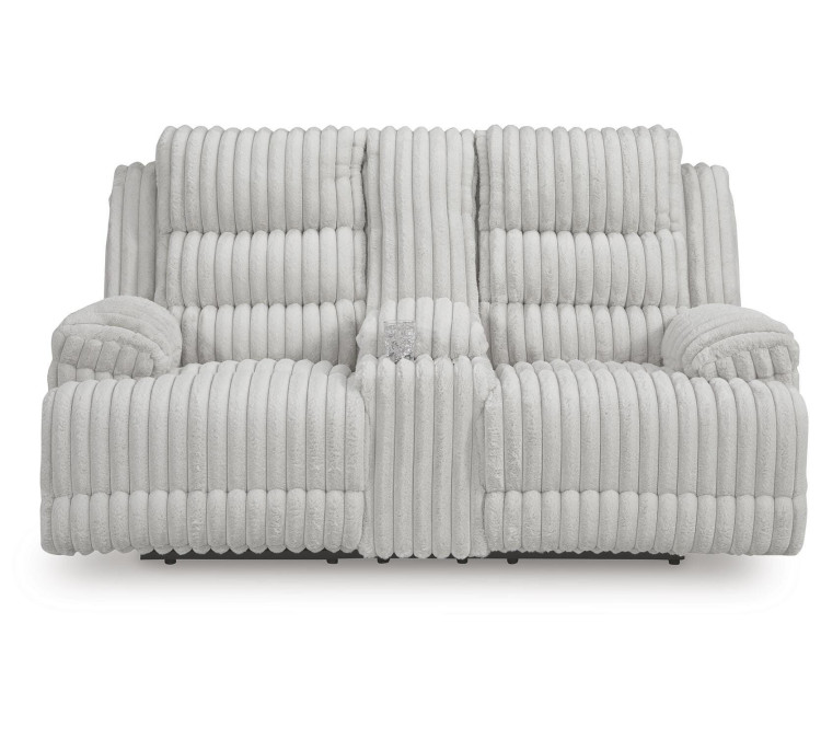 Technique Power Reclining Loveseat with Console - Alloy