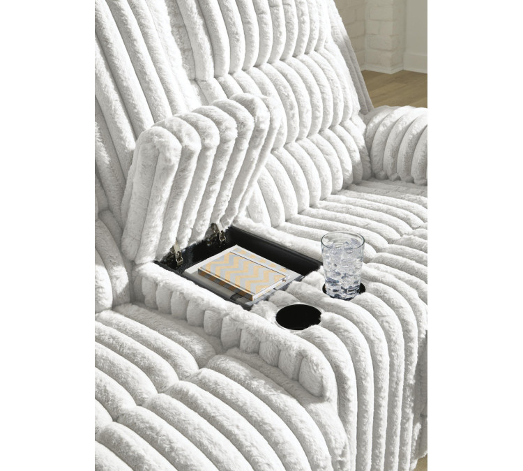 Technique Power Reclining Loveseat with Console - Alloy