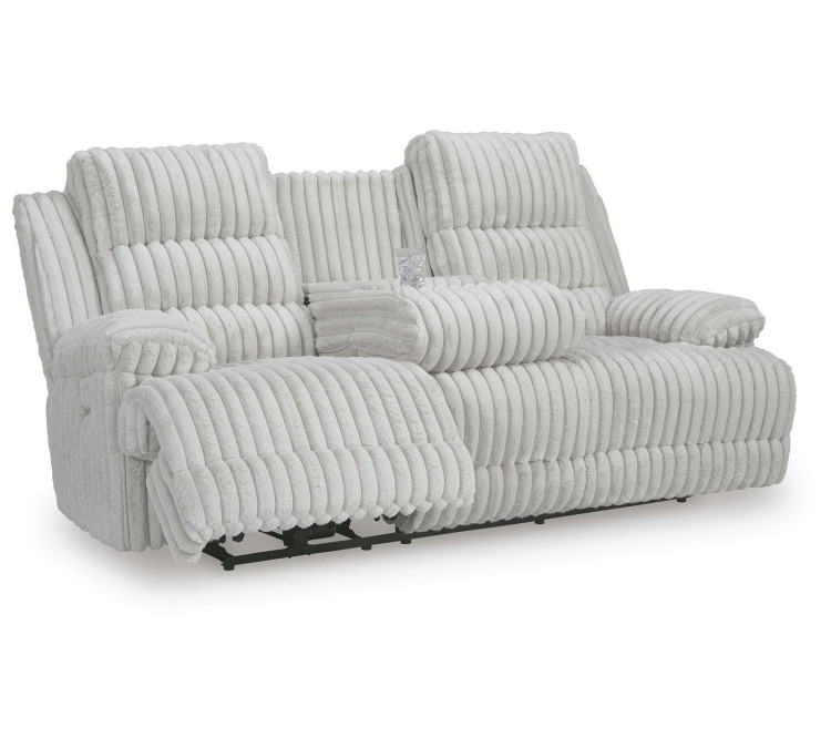 Technique Power Reclining Sofa with Drop Down Table - Alloy
