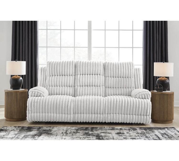 Technique Power Reclining Sofa with Drop Down Table - Alloy