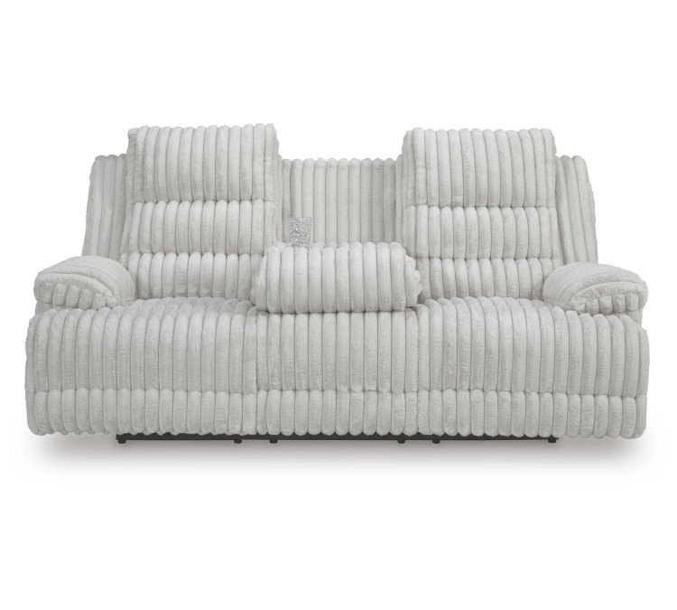 Technique Power Reclining Sofa with Drop Down Table - Alloy