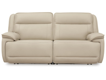 Double Deal 2-Piece Power Reclining Loveseat Sectional - Almond