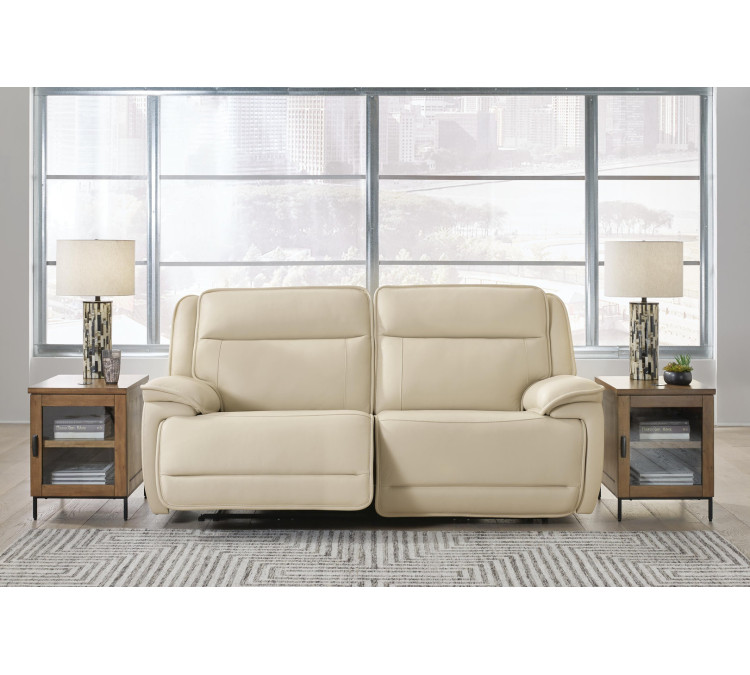 Double Deal 2-Piece Power Reclining Loveseat Sectional - Almond