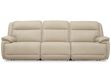 Double Deal 3-Piece Power Reclining Sofa Sectional - Almond