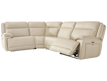Double Deal 4-Piece Reclining Sectional - Almond