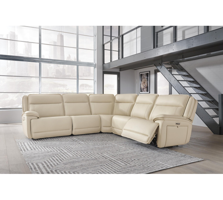 Double Deal 5-Piece Power Reclining Sectional - Almond