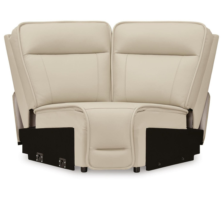 Double Deal 5-Piece Reclining Sectional with Console - Almond