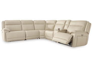 Double Deal 6-Piece Power Reclining Sectional - Almond