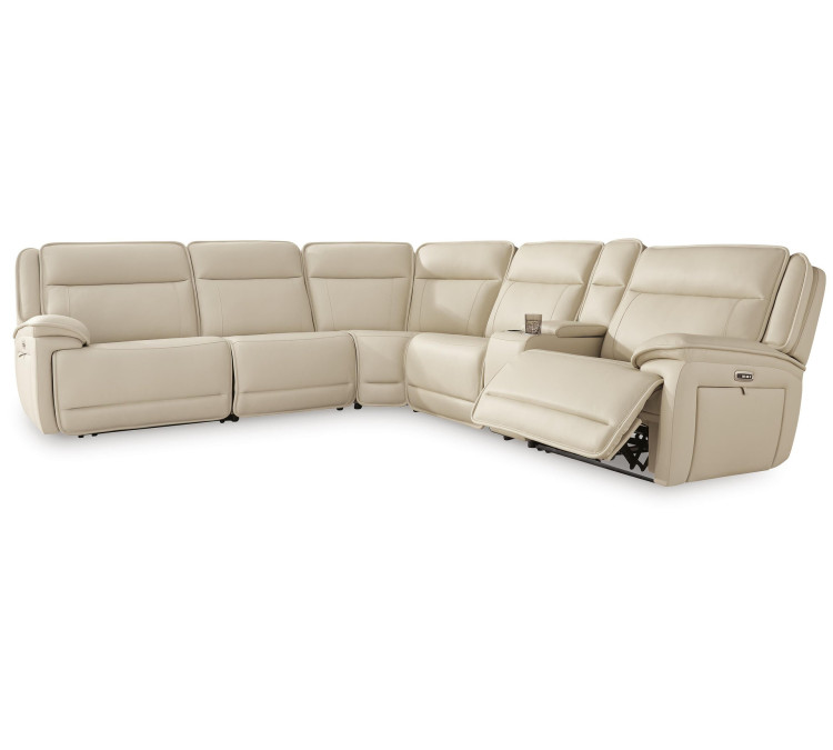 Double Deal 6-Piece Power Reclining Sectional - Almond