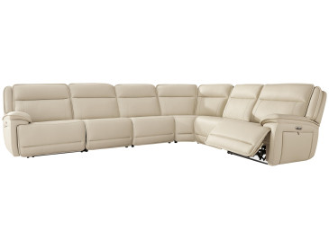 Double Deal 6-Piece Reclining Sectional - Almond