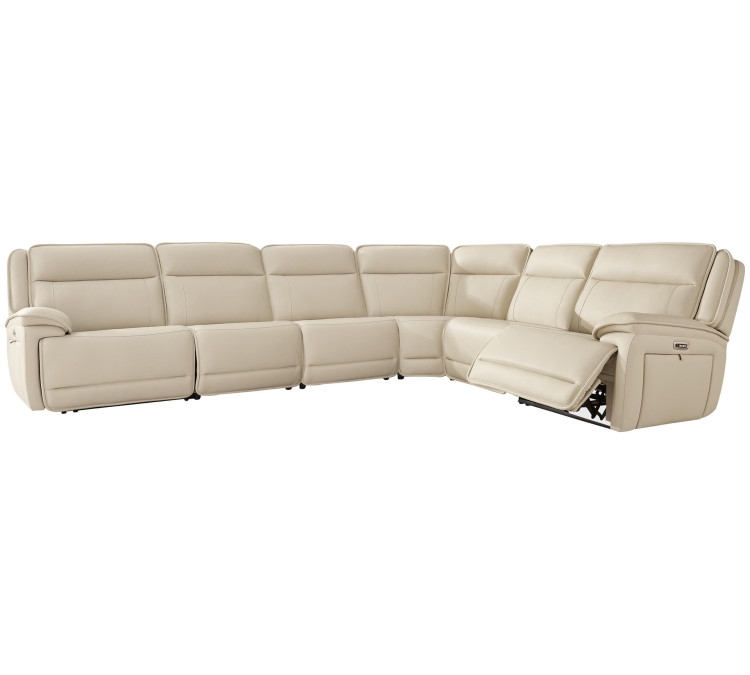 Double Deal 6-Piece Reclining Sectional - Almond