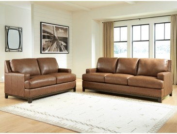 Gambellara Sofa and Loveseat - Amber