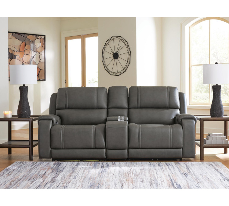 5Z-Harrenhurst 3-Piece Power Reclining Sectional Loveseat with Console - Anchor