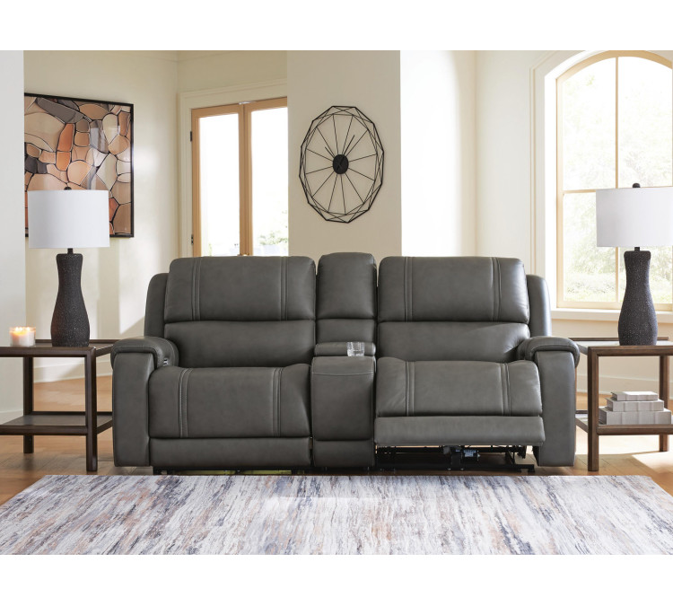 5Z-Harrenhurst 3-Piece Power Reclining Sectional Loveseat with Console - Anchor