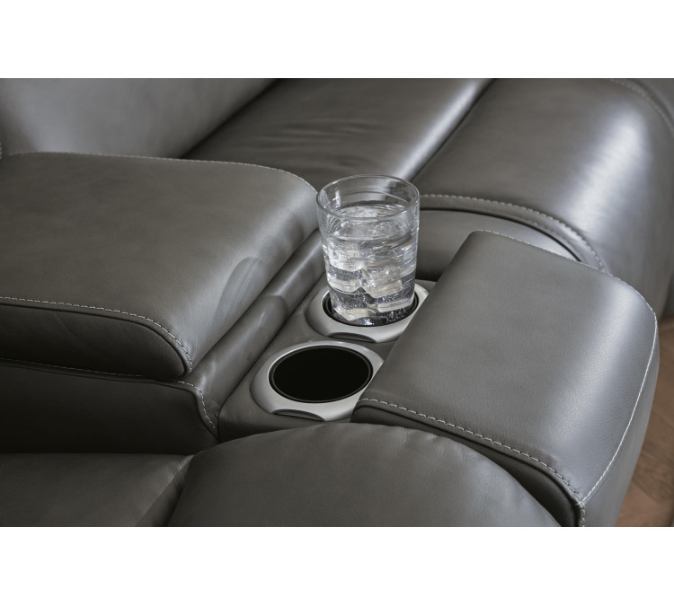 5Z-Harrenhurst 3-Piece Power Reclining Sectional Loveseat with Console - Anchor
