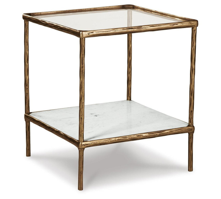 Ryandale Accent Table - Antique Brass Finish