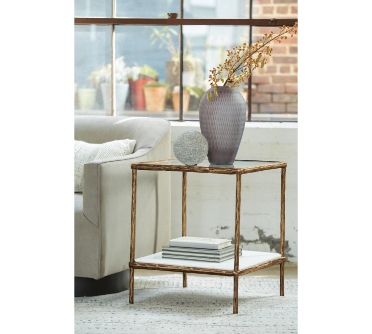 Ryandale Accent Table - Antique Brass Finish