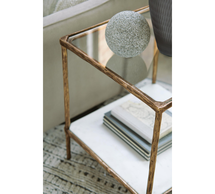 Ryandale Accent Table - Antique Brass Finish