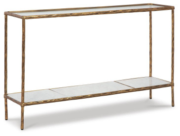 Ryandale Console Sofa Table - Antique Brass Finish