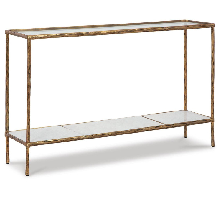 Ryandale Console Sofa Table - Antique Brass Finish