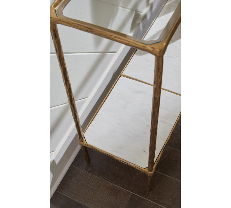 Ryandale Console Sofa Table - Antique Brass Finish