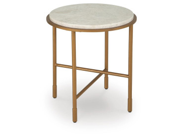 Alben End Table - Antique Gold