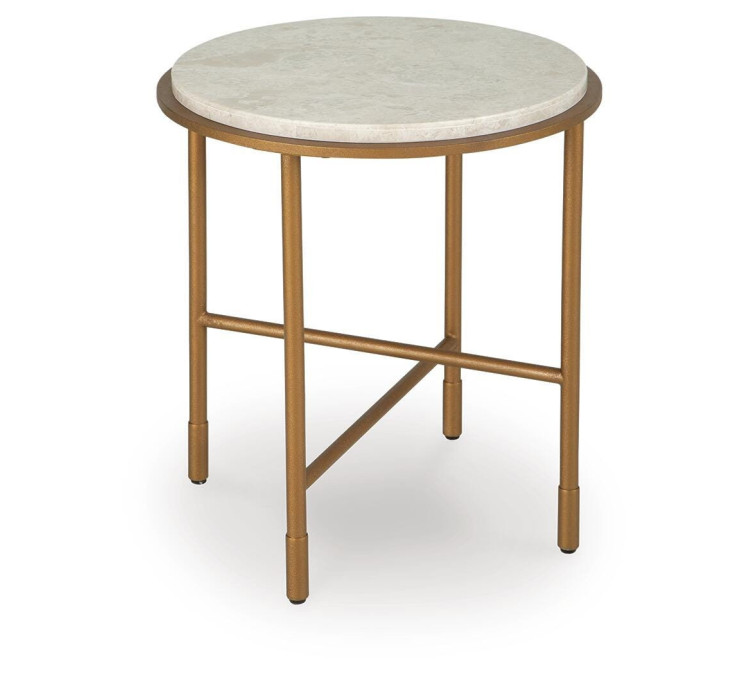Alben End Table - Antique Gold