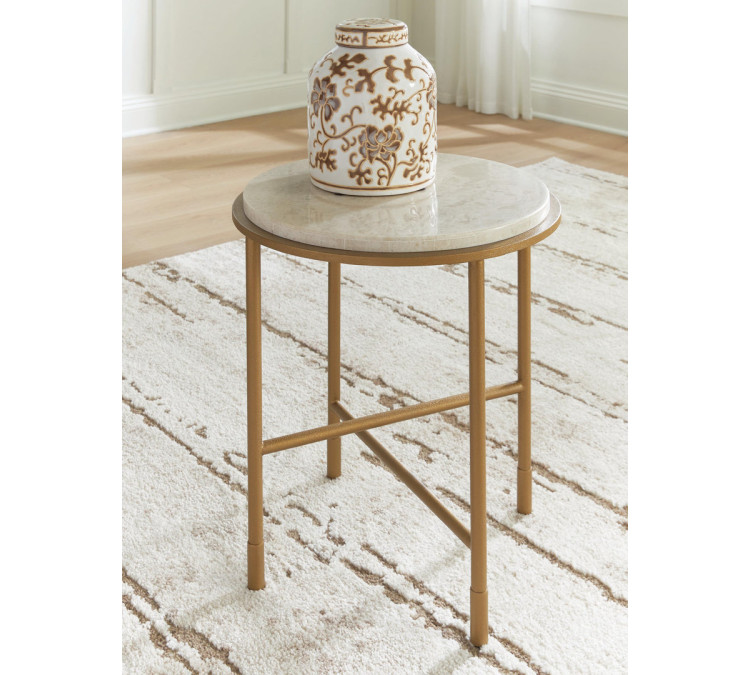 Alben End Table - Antique Gold