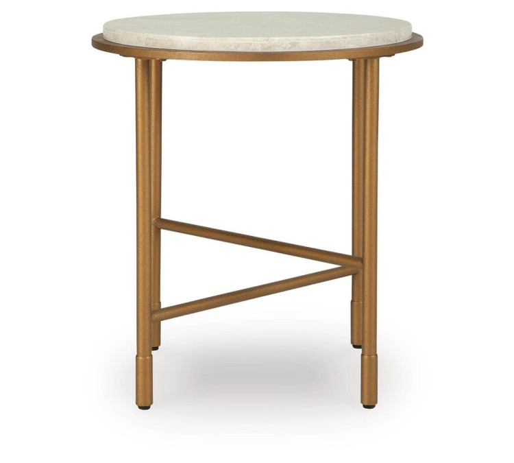 Alben End Table - Antique Gold