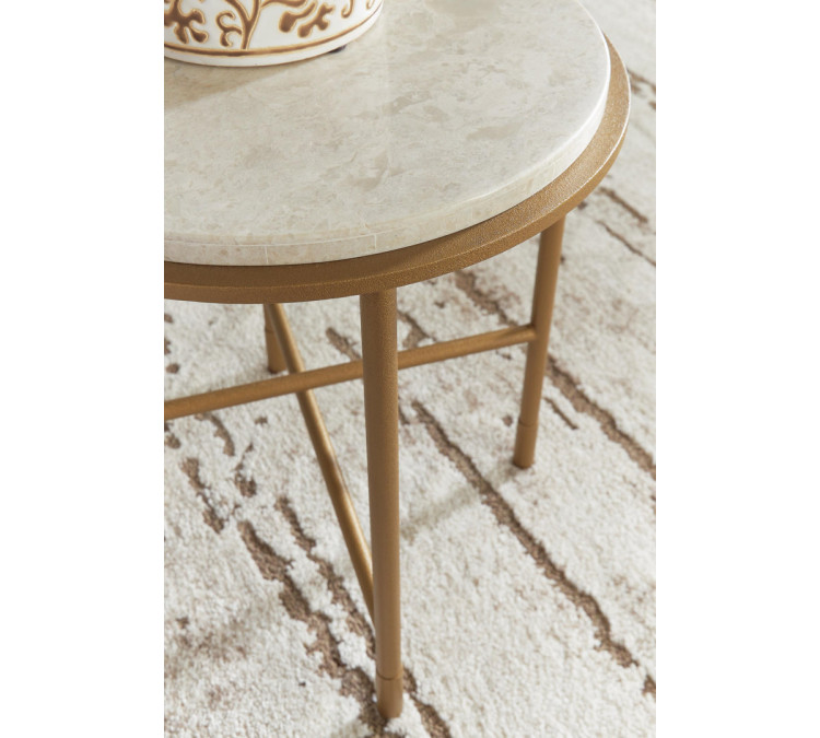 Alben End Table - Antique Gold