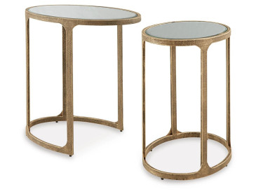 Irmaleigh Accent Table (Set of 2) - Antique Gold Finish