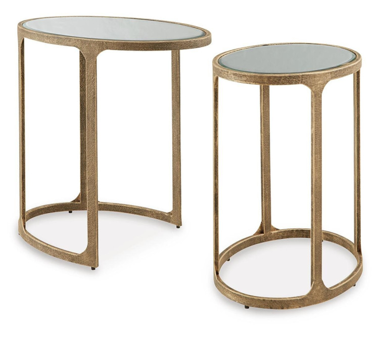 Irmaleigh Accent Table (Set of 2) - Antique Gold Finish
