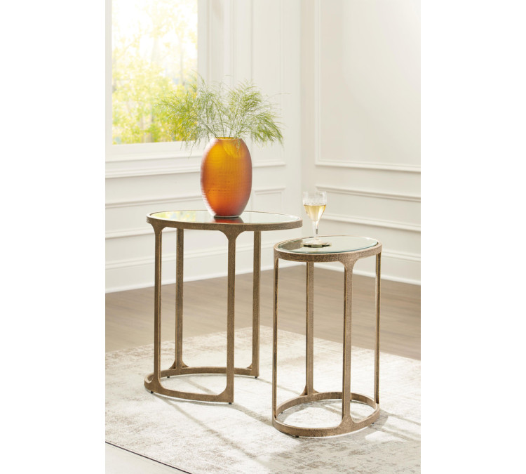 Irmaleigh Accent Table (Set of 2) - Antique Gold Finish