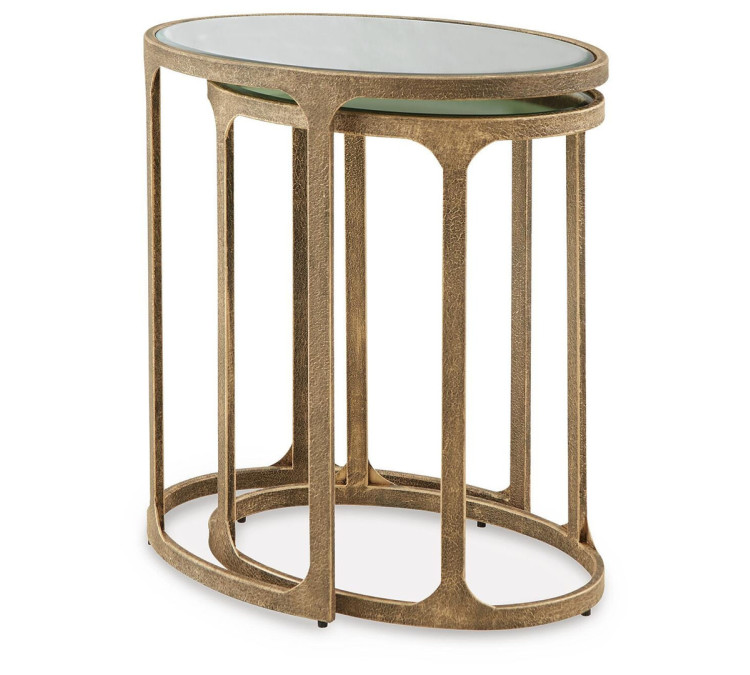 Irmaleigh Accent Table (Set of 2) - Antique Gold Finish