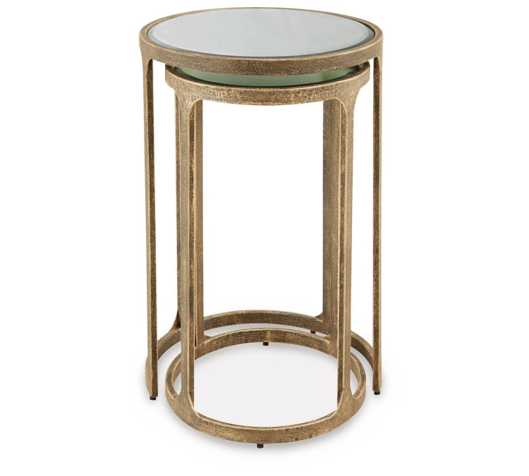 Irmaleigh Accent Table (Set of 2) - Antique Gold Finish