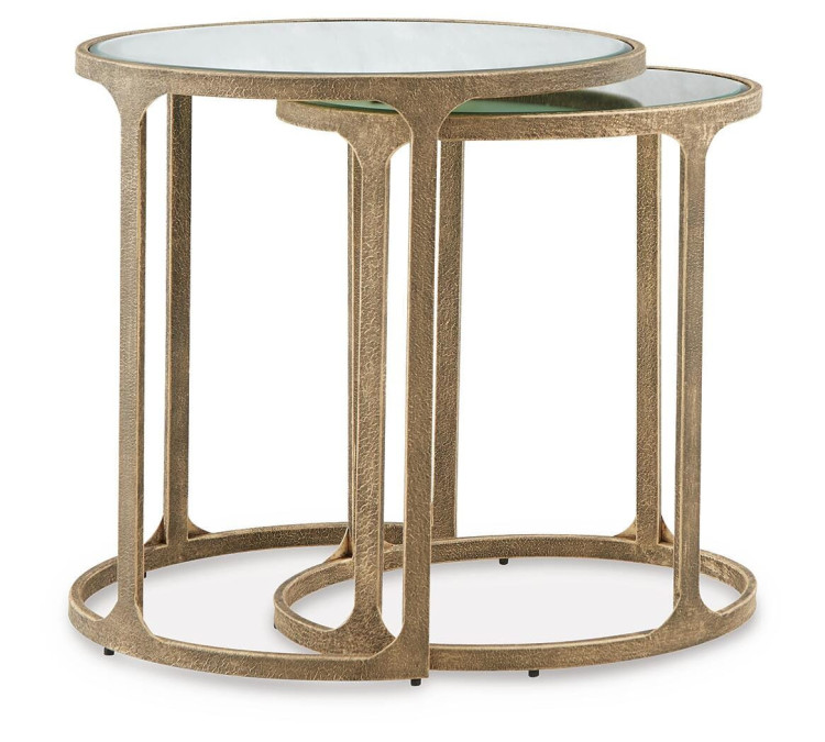 Irmaleigh Accent Table (Set of 2) - Antique Gold Finish